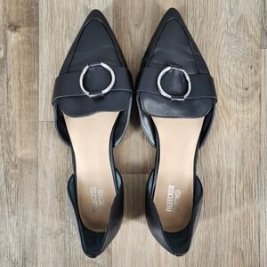 Bleecker‎ & Bond Women's Size 10 Black Leather Pointed Toe D'Orsay Flats